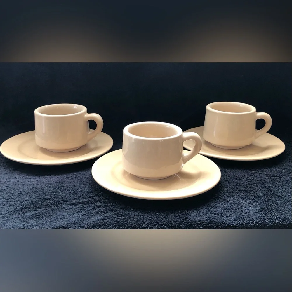 6 Pcs. Tepco China Tan Cup And Plate Set USA